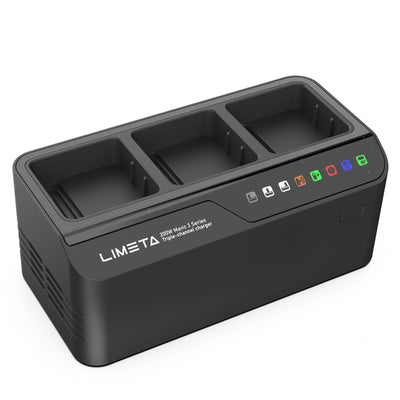 LIMETA Mavic 3 系列 200W 智能充电中心三通道并行快速 USB 电池充电器适用于 DJI RC Pro Plus/RC Pro/RC/N1 遥控器