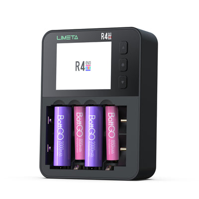 LIMETA Smart Battery Charger,6 Slots 36W Smart Fast Charger with LCD Display,Type-C QC3.0 Output for AA AAA Lithium Li-ion Lifepo4 Ni-MH 18350 18500 18700 20700 21700 26650 RCR123