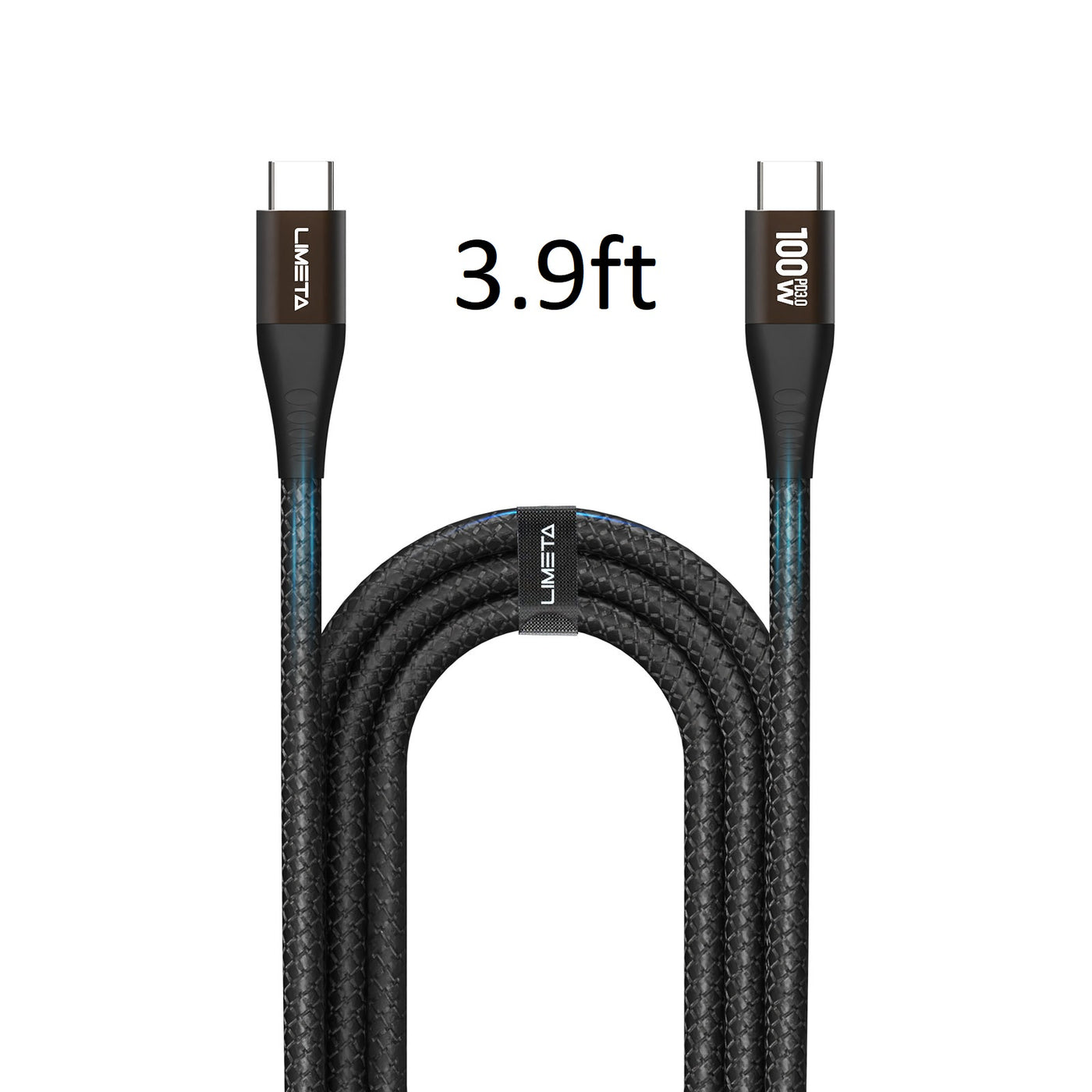 LIMETA 100W USB C to C Cable - Fast Charging & Data Transfer for MacBook, iPad Pro, Galaxy S21, Pixel, Nintendo Switch - Nylon Braided - PD 3.0 & Type C Compatible (3.9ft/6.6ft)